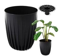 Konzept 11 - Vaso grande da fiori alto 30 cm di diametro per esterno, balcone - coprivaso con inserto nero per palma