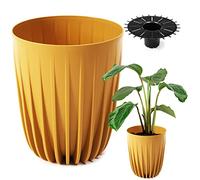 Konzept 11 - Vaso grande da fiori alto 30 cm di diametro per esterno, balcone - Vaso con inserto giallo per palma