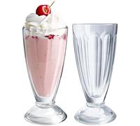 KONZEPT Coppette gelato con stelo 300 ml - Set 12 bicchieri in vetro per dessert, smoothie, frappè e macedonia