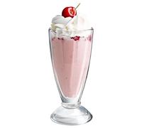 KONZEPT Coppette gelato con stelo 300 ml - Set 6 bicchieri in vetro per dessert, smoothie, frappè e macedonia