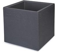KONZEPT Grande fioriera su rotelle, in materiale riciclato al 100%, 30 x 30 x 30 cm, per interni ed esterni, quadrato, effetto cemento, mobile, ideale per giardino, terrazza, balcone e salotti