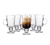 KONZEPT Irish Coffee Bicchieri con manico e manico, 200 ml, set da 6 pezzi, resistenti al calore e lavabili in lavastoviglie, ideali per vin brulè e cioccolata calda