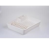 KONZEPT Scolapiatti in plastica robusta Made in Europe 43 x 35 x 9 cm, colore: bianco