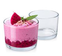 KONZEPT Set di 12 bicchieri da dessert da 200 ml, impilabili, in vetro trasparente, perfetti per tiramisu, panna cotta, pudding e dessert a strati