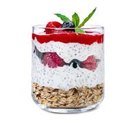 KONZEPT Set di 6 bicchieri da dessert in vetro, piccoli bicchieri per dessert, perfetti per tiramisù, panna cotta, budini, yogurt cereali e dessert a strati