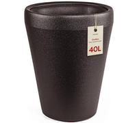 KONZEPT Vaso da 40 cm di diametro, in plastica, alto e grande, 40 l, effetto argilla, moderno, resistente ai raggi UV e al gelo, leggero e facile da pulire, adatto per interni ed esterni, moka