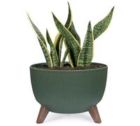 KONZEPT Vaso da fiori con piedini - grande fioriera in plastica rotonda 40 cm - moderno e resistente alle intemperie, per interni ed esterni