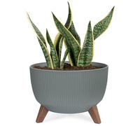 KONZEPT Vaso da fiori con piedini - grande fioriera in plastica rotonda 40 cm - moderno e resistente alle intemperie, per interni ed esterni