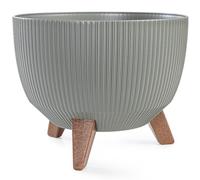 KONZEPT Vaso per Piante Grande 29cm Grigio-Verde, Fioriera con Piedini, Resistente alle Intemperie e ai Raggi UV, con Sistema di Scarico dell'Acqua, Vaso Decorativo per Interni ed Esterni