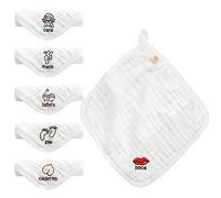 Koo-dib Asciugamano viso per bambini, 6 strati, 100% cotone, morbido, assorbente, lavabile, asciugamano da bagno per neonati in mussola, 30 x 30 cm (confezione da 6)