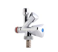 KOOBON Valvola angolare combinata autosigillante, attacco a parete da 1/2", connettore tubo da 3/8", valvola angolare cromata per tubi dell'acqua fredda e calda