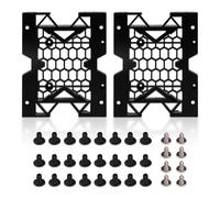 KOOBOOK 2 pezzi da 5,25" a 3,5" 2,5" SSD HDD Tray Caddy Case Adattatore Hard Disk Drive Bays Holder Ventola di Raffreddamento Staffa di Montaggio per PC