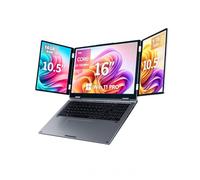 KOOFORWAY Computer portatile a triplo schermo, 16" principale + doppio monitor da 10,5", Core i7-12700H, 16 GB di RAM, SSD da 1 TB, Win 11 Pro, Wi-Fi 5, BT 5.0, sblocco viso e impronte digitali, USB-C