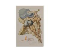 KOOHTAA Poster artistico su tela, motivo: Salvador Dalí La Divina Commedia, stampa artistica da parete, poster decorativo moderno per la casa, 60 x 90 cm