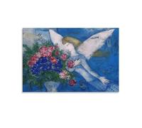KOOHTAA Stampa artistica da appendere su tela, motivo: Marc Chagall, The Blue Angels (40 x 60 cm)