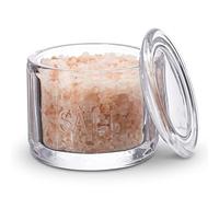 KooK Saliera in vetro, con coperchio, in vetro pressato goffrato, contenitore trasparente, per caffè, zucchero, spezie e caramelle, lavabile in lavastoviglie, 290 ml (trasparente)