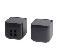 KOOK TIME Set Accessori da Cucina - Barattolo Porta Sale e Aglio con Coperchio in Bambù - Ceramica e Bambù - Tutto Nero