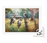 Kookaburra uccelli rurali Puzzle 1000 Pezzi In cartone Extra Spesso,Un Puzzles Per Impossibile Difficile Arduo Stimolante,Ideale Per Office Break Puzzle,Regali Per Le Donne,Regali Per Gli Uomini 70x