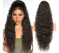 KooKaStyle Extension a coda di cavallo, 76 cm, con coulisse, a clip, capelli lunghi ondulati, colore castano, capelli sintetici ricci per donne e ragazze