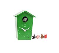 KOOKOO AnimalHouse verde orologio cucù orologio da parete con 5 animali della fattoria registrazione naturali design moderno