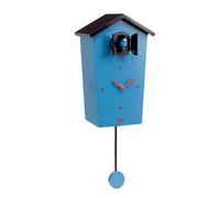 KOOKOO BirdHouse blu, orologio cucu design moderno, canto di 12 uccelli canori o cuculo, orologio c. pendolo
