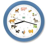 KOOKOO KidsWorld cielo-blu, Orologio da Parete Genuino, Suoni Naturali, 12 Animali della Fattoria