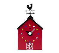 KOOKOO RedBarn piccolo, Orologio da fattoria con 12 suoni di animali, un gallo e un segnavento rotante, per bambini 6+ anni