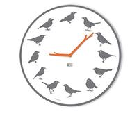 KOOKOO UltraFlat grigio, orologio con 12 uccellini native e registrazioni sonora originali dalla natura, quadrante sorprendente