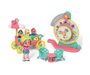 KOOKYLOOS Mystery Menu - Carrello Milkshake con più di 15 accessori e una bambola esclusiva con 3 diverse espressioni divertenti. Include accessori moda, scarpe, abiti e giocattoli