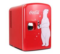 Koolatron Coca Cola Mini Fridge (Polar Bear) 4 Liter/6 Can Portable Fridge/Mini Cooler for Food, Beverages, Skincare -Use at Home, Office, Dorm, Car, Boat-AC & DC Plugs Included, Red