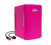 Koolatron Retro Mini Frigo da Camera 6L Frigorifero Piccolo Per la Cura Della Pelle 8 Lattine Termoelettrico Portatile Raffreddatore e Scaldino Mini Frigorifero per Auto Ufficio Bevande Casa (Rosa)