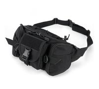 Koolehaoda Marsupio tattico militare da uomo, 5 l, con cintura in vita regolabile, per viaggi, corsa, escursionismo, allenamento, sport all'aperto, pesca, (D005-black)