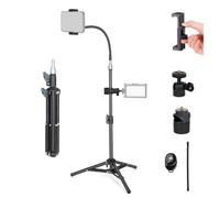 koolehaoda Mini supporto per retroilluminazione da tavolo, supporto per luce da tavolo, kit di trasmissione live mobile, supporto luminoso da 60 cm per dispositivi fotografici: anello luminoso per