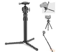 Koolehaoda Mini treppiede 3 in 1 per selfie con testa a sfera a 360° per | Treppiede da tavolo in alluminio con asta di estensione e supporto per telefono, supporto a scarpa fredda per Vlogging DSLR