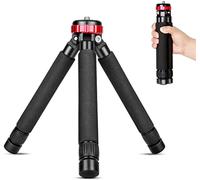 Koolehaoda Mini treppiede da tavolo, portatile, compatto, in alluminio, con montaggio a vite da 1/4 e 3/8, altezza massima 33 cm, carico fino a 10 kg / 22lbs, per fotocamere DSLR, monopiedi