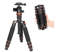 Koolehaoda Mini treppiede per fotocamera, treppiede da tavolo in lega di alluminio Altezza 21-63,5 cm con testa a sfera a 360 gradi per videocamera DSLR, carico fino a 10 kg (TMP-223 Arancio)