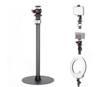 Koolehaoda Treppiede da scrivania, supporto leggero regolabile in fibra di carbonio con base pesante, testa a sfera girevole a 360° per fotocamera DSLR, luce, webcam, live streaming, vlogging