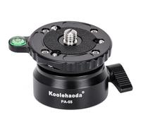 Koolehaoda Treppiede Leveling Base,PA-55 Base di Livellamento Mezza Sfera, inclinazione 15°, con filettatura da 1/4" e livello a bolla offset per Canon, per Nikon e Fotocamere DSLR