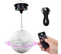 Koolenry Sfera da Discoteca Rotante da 6 Pollici con Motore, Velocità Regolabile da 6 A 12 /Min, Luce da Discoteca per DJ, Gruppi, Matrimoni, Feste, Compleanni, Natale