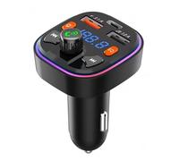 Koolenry Trasmettitore FM Bluetooth per Auto - Doppia Porta USB e Caricatore per Auto PD di Tipo C, Retroilluminazione A LED A 7 Colori, Lettore Musicale MP3 Resistente Facile da Installare Facile da