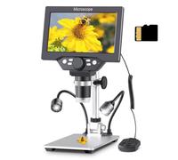 Koolertron Microscopio Digital 7 Pollici HD 1080P,Microscopio Bambini Electronico 50-1200X con 32G TF Carta,8 Luci LED Portatile