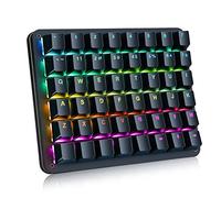 Koolertron Tastiera meccanica macro a mano singola con retroilluminazione a LED a colori RGB Tastiera da gioco meccanica portatile a mano singola 48 tasti completamente programmabili Asse rosso