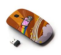 KOOLmouse [ Mouse Senza Fili Ottico 2.4G ] [ Cat Flying Rainbow Computer Game Music Art ]