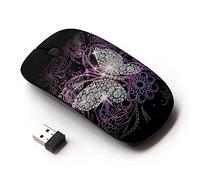 KOOLmouse [ Mouse Senza Fili Ottico 2.4G ] [ Gems Pink Floral Butterfly Bling ]