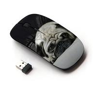 KOOLmouse [ Mouse Senza Fili Ottico 2.4G ] [ Pug Dog Small Shorthair Big Brown Eyes ]