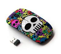 KOOLmouse [ Mouse Senza Fili Ottico 2.4G ] [ Skull Wallpaper Colorful Pirate Drawing ]