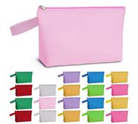 Koolmox Confezione da 20 sacchetti in tela con cerniera da 340,2 g, con fondo, borsa multifunzionale per trucco con cerniera, astuccio da viaggio per articoli da toeletta, sacchetti vuoti per matite