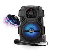 Koolstar BROZY08 - Altoparlante karaoke PARTY 400 W con batteria a LED + applicazione smartphone - USB/Bluetooth/radio FM micro + luce
