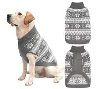 KOOLTAIL Maglione per cani lavorato a maglia a treccia, maglione classico per il freddo, motivo fiocco di neve spesso e caldo, vestiti invernali per animali domestici, maglione natalizio per cani di