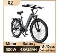 KOOLUX X2 Bici Elettrica In Lega di Alluminio Motore 500W 48V15AH Batteria Al Litio Bicicletta Elettrica Per Adulti 26 Pollici Pneumatico Freno A Disco E-bike Gray Hydraulic Brake